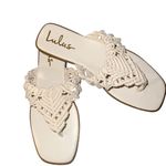 NWOT Lulu's Cream Crochet Women's Sandals White Size 8 Photo 0