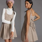 Anthropologie Maeve Jacquard Lace-Up Mini Dress Jumper Stripe Pink Size Small Photo 1