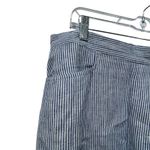 J Jill Love Linen Blue White Striped Lounge Beach Stretch Waist Wide Leg Large Photo 2