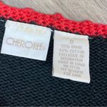 Cherokee Vintage  Embroidered Beaded Holiday Cardigan Sweater Black Multi Small Photo 8