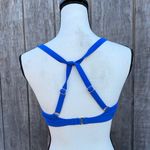 Xhilaration Cobalt Blue Twist Front Strappy Twist Back Swim Bikini Top Size L Photo 3
