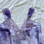 Vintage 90s Y2K Lilac Purple Floral Chemise Lace Womans Large Slip Coquette Photo 3