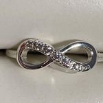 Infinity Symbol Simulated Diamond Silver Ring CZ Size 6 Photo 1