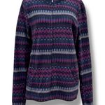 Ralph Lauren Women’s Size L Purple Fair Isle Fleece Full Zip Jacket Size L Photo 0