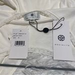 Socialite  Lace Trim Long Sleeve Rib Bodysuit in Ivory White Medium Photo 7