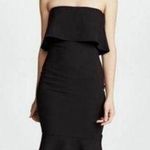 Likely Black Strapless Fitted Ruffle Hem Flounce Midi Conrad Dress Size 00 NWT Photo 0
