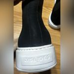 Women 7.5 J slides Black High top Sneakers with chunky White platform Soles Photo 6