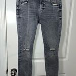 CAbi  Distressed Ripped Grunge Gray Acid Wash Fitted CasualHigh Skinny Jeans Sz 6 Photo 3