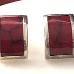 Silpada  Sterling Silver Post Earrings Red Photo 0