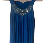 Boston Proper  Y2k Women's Size‎ XS Blue Beaded Jeweled Babydoll Going Out Top Photo 0