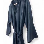 Vince . | XS | Split Neck Belted Dress Shirt Dress Silk Navy Womens Knee Length Photo 5