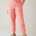Athleta  Retreat Linen Jogger Pants Sunset Glow Orange Size 16 Photo 0
