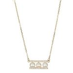 ADORNIA Yellow Gold Plated Sterling Silver Pearl Necklace NEW Photo 0