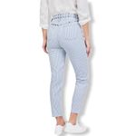 Juicy Couture High Rise White Blue Stripe Girlfriend Jeans with Studded Detail Photo 1