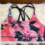 Lululemon Energy Bra Secret Garden Floral Black Multi Size 6 No Pads Photo 0