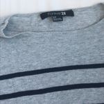 Forever 21  Small Navy Blue/Gray Striped Sweater Photo 1