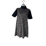 Catherine Malandrino  Size Small Black Gray Leopard‎ Print Midi Dress Photo 4