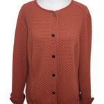 Isaac Mizrahi  Rust Quilted Jacket Size Medium Rust Brown Quilted Jacket Photo 0
