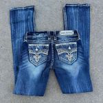 Rock Revival  Boot Cut Jeans Size 28x35 Flap Pocket Blue Jeans Embellished Photo 1