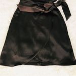 Gianni Bini  Brown Satin One Shoulder Mini Dress Cocktail Wrap Tie Waist Sz 0 New Photo 6