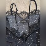 Lulus Lulu’s Maddox Eyelash Lace Cami in Black & White Polka Dot Photo 4