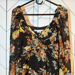 Veronica Beard  Women’s 4 Avani Silk Black Floral Long Puff Sleeve Maxi Dress Photo 2