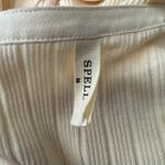 SPELL Stella Ribbed Long Sleeve Henley Button Up Mini Dress Cream Beige Size M Size M Photo 5