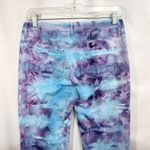 Loft  Size 6 Pants Handmade Tie Dye Wide Leg Trousers Denim Jeans Blue Purple 780 Photo 7