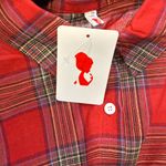 Long Sleeve Festive Lightweight Plaid Shirt/Blouse Red Size XL Photo 2