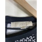 Loft Ann Taylor  Sz S Shift Dress Black White Striped Geometric 3/4 Sleeve Office Photo 4