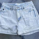 Kancan Size Small Distressed High Rise Jean Shorts Cuffed Light Wash Photo 0