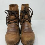 Sorel ‎ Addington Lace Up Waterproof Leather Moto Military Bootie size 9.5 Photo 4