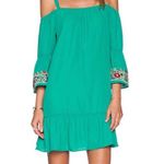 Vava by Joy Han Off The Shoulder Green Embroidery Dress  Photo 0