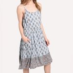 Roller Rabbit  August Dakota Mini Dress Light Blue & Red Batik Print Size Small Photo 5