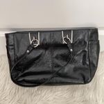 Coach Frosted Black Patent Leather Suede Zip Tote Bag Photo 3