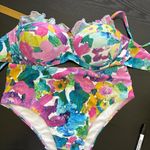 None Bikini - Floral 3 Piece Set Bikini and Sarong Size Small EUC Photo 3