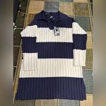 ๐๐FUTURE COLLECTIVE Striped Navy and Cream Sweater Dress๐๐ Blue Size M Photo 10