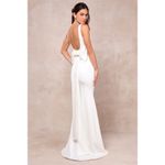 Lulus NWT Loving Fate White Bow Square Neck Backless Maxi Dress Wedding Bride S Photo 1