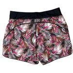 Lands End Women's Size 12 Palm Leaf Print Swim Board Shorts Black Pink Brown Photo 2