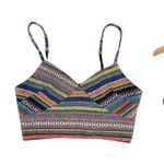 Cotton Express small bralette-style crop tops vibrant Aztec print black & white tribal print​ Photo 0