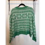 American Eagle NWT  Outfitters Green & White Fair Isle Snowdrift Sweater Size XL Photo 4