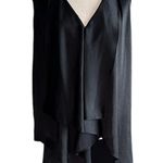 BCBGMAXAZRIA  Women's Relaxed Flare V Neck High Low Asymmetrical Hem Blouse Photo 6