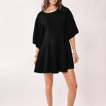 Davi & Dani Davi‎ & Dani Solid Draped Sleeve Ties Back Skort Romper Photo 4