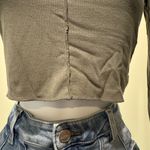 ZARA  Olive Long Sleeve Crop Top Size M Trendy Edgy Chic Photo 3