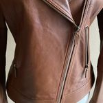 Brooks Brothers size 4 Women’s Brown Leather biker Jacket Photo 1