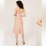 Slate + Willow  Printed Ruffle Hem Cream Orange Midi Dress Formal Wedding Guest Photo 6