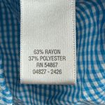 Christopher & Banks Shirt Womens 1X Blue Gingham Check Short Sleeve Button Front Photo 5