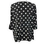 Clara Sun Woo 3/4 Sleeve Black White Polka Dot Blouse Size XL Flutter Sleeves Photo 2