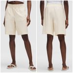 Lululemon Ruffle-Waist High-Rise Short 9" Stripe White Light Ivory Size XL NEW Photo 1