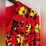 A pea in the pod  M Red Ruched Sides Dress with Yellow Flowers - Maternity Photo 5